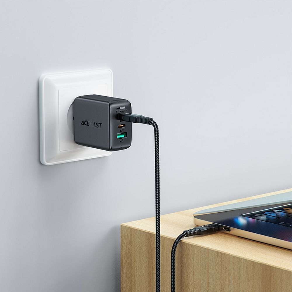 Cablu Acefast Type-C la Type-C 5A PD100W LCD C4-03 2m Negru [1]