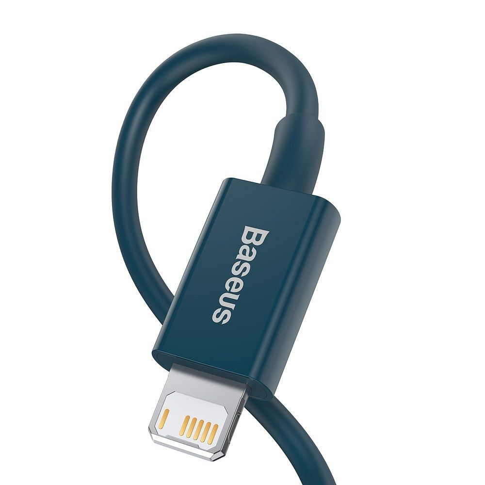 Cablu Baseus USB-A la Lightning, 2.4A, Superior Series, 1m, Albastru [2]