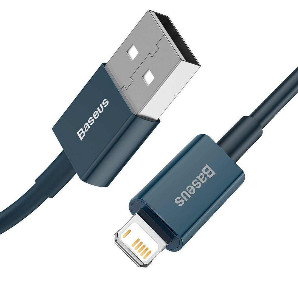 Cablu Baseus USB-A la Lightning, 2.4A, Superior Series, 1m, Albastru [1]