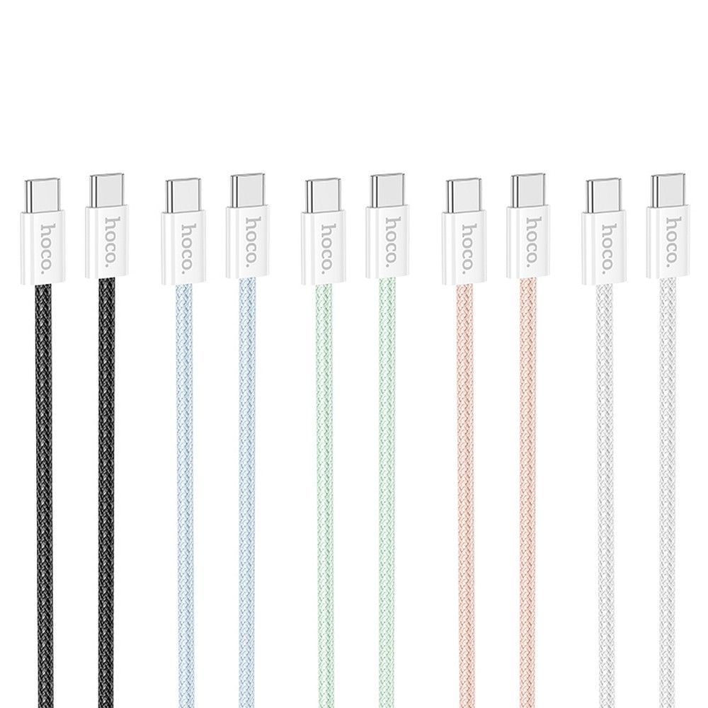 Cablu Hoco X104, Type-C la Type-C, 3A, 60W, 1m, Roz [2]