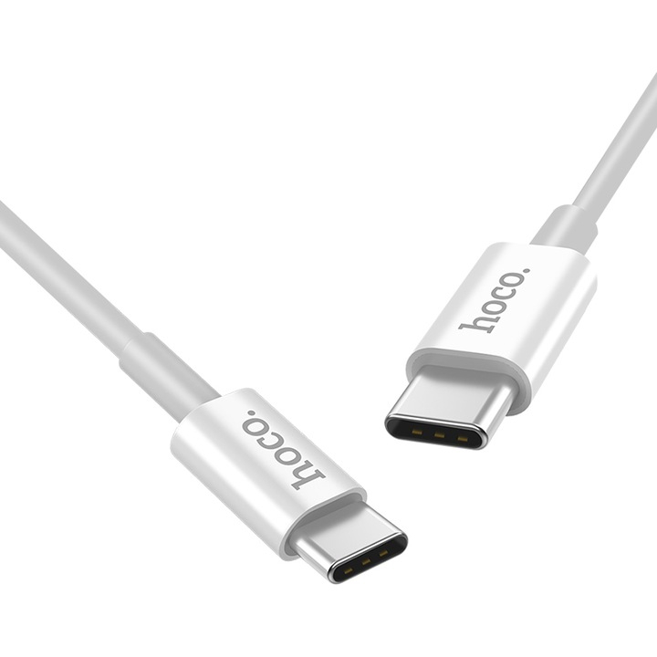 Cablu Hoco X23 Skilled, USB Type-C, 1m, Silicon, Suporta PD, Alb [0]