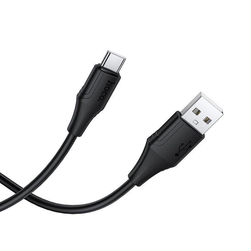 Cablu silicon USB-A la USB-C HOCO X124 3A 1m - flexibil și rezistent, negru [1]
