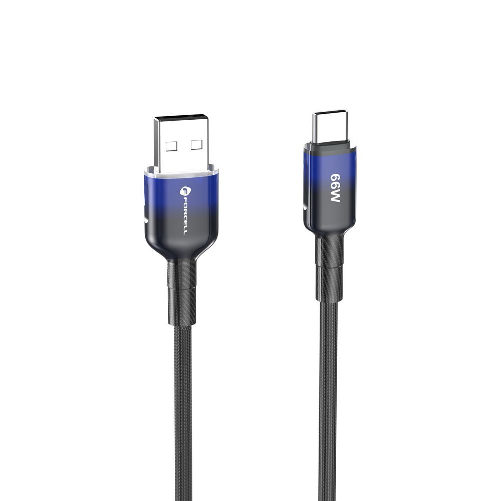 Cablu USB-A la USB-C Forcell F-Energy QC4.0 66W 1M C352 Negru Fast Charge [1]