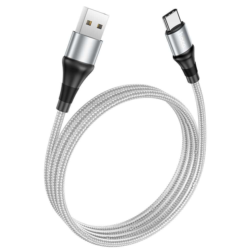 Cablu USB Hoco X50, USB-A la Type-C, 3A, 1m, Gri [0]
