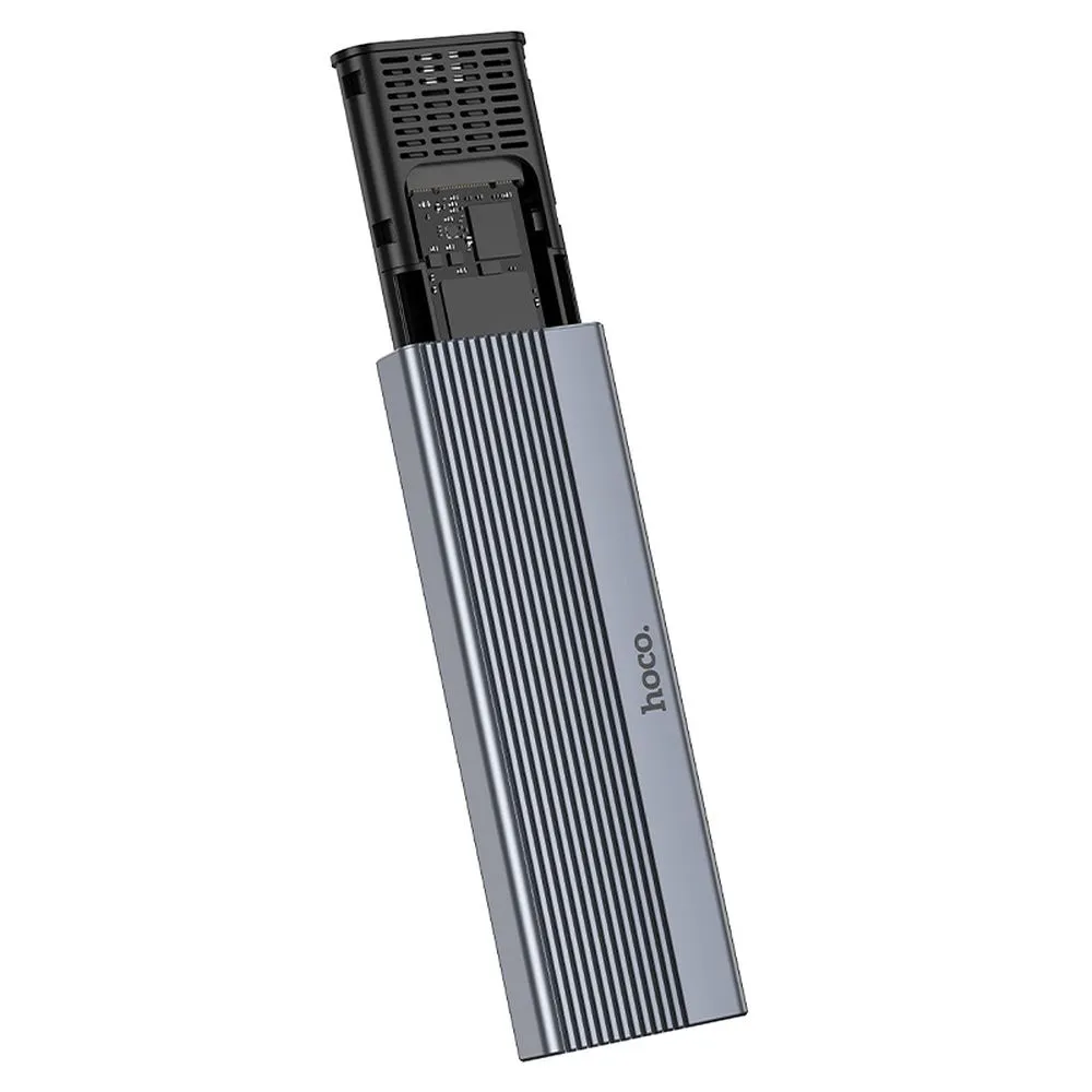 Carcasă HOCO pentru unități SSD M.2 NVME Tasta M Tasta B+M până la 4TB USB3.2 Tip C / 10GBps HB47A gri metal [3]