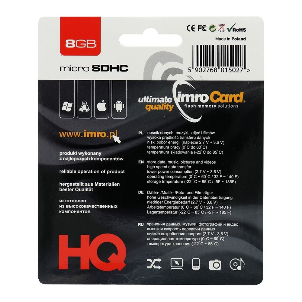 Card Memorie microSD IMRO 8GB, Clasa 10, Fără Adaptor [1]