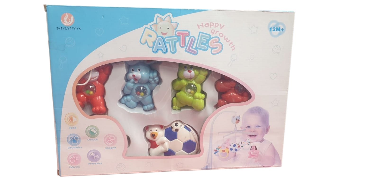 Carusel muzical pentru pătuț – Proiector, telecomandă și jucării detașabile [1]