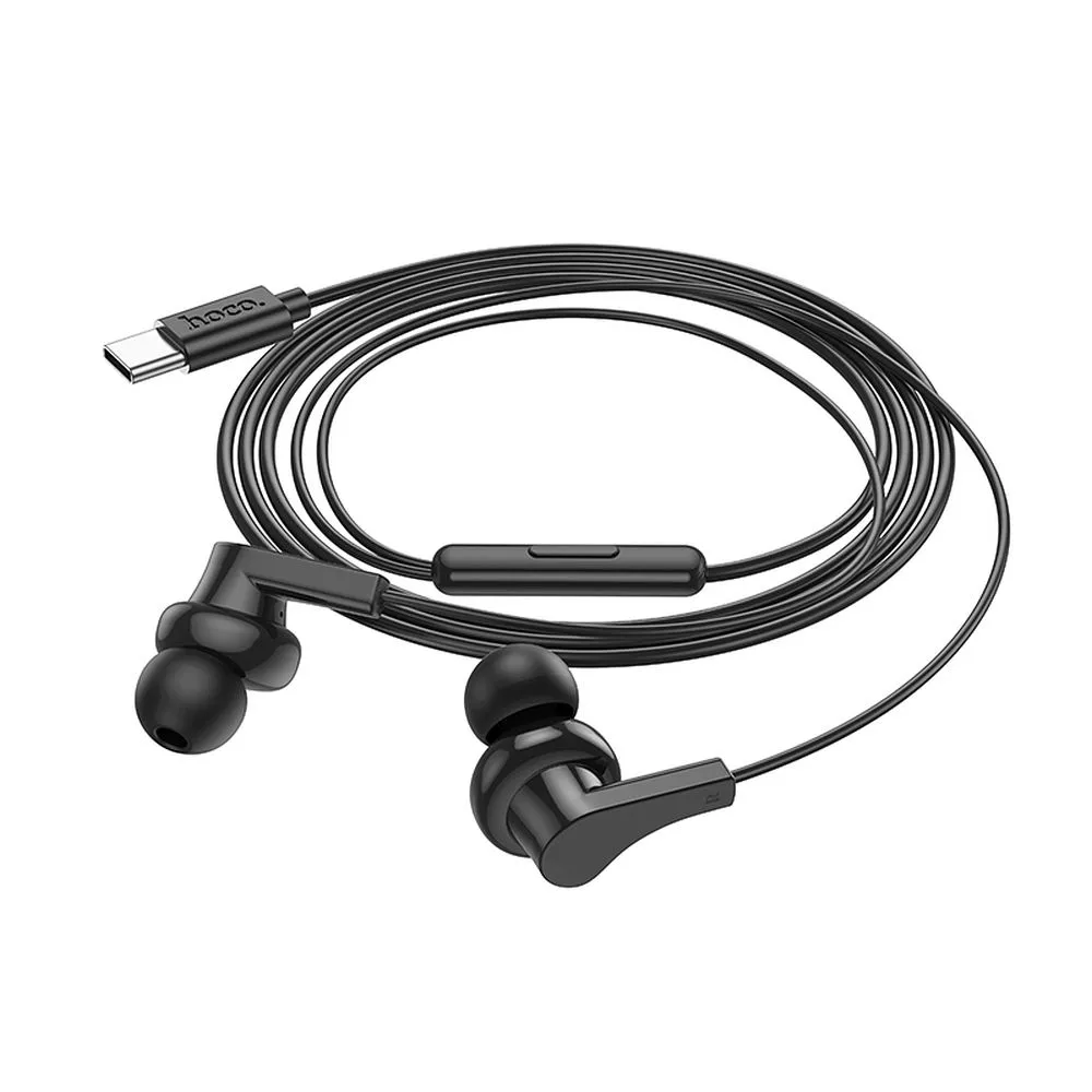 Căști cu fir HOCO M114 (USB-C) – negre, cu microfon [1]