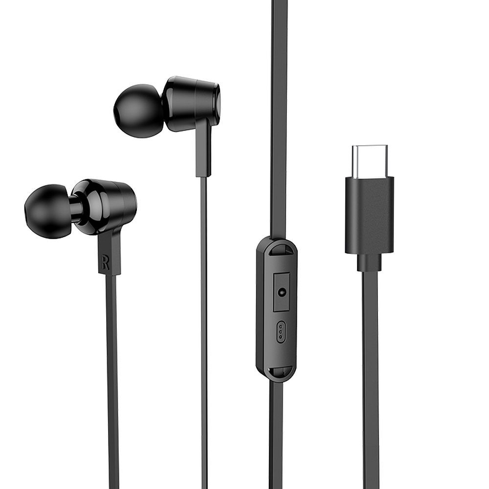 Casti cu Fir Hoco M86 USB-C cu Microfon 1.2m Negru - Sunet Clar [1]