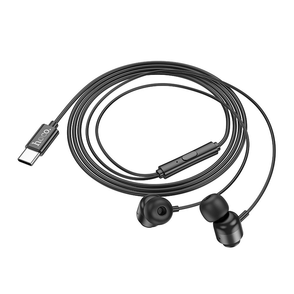 Căști cu Fir Hoco Type-C M122, Microfon Integrat, Negru [2]
