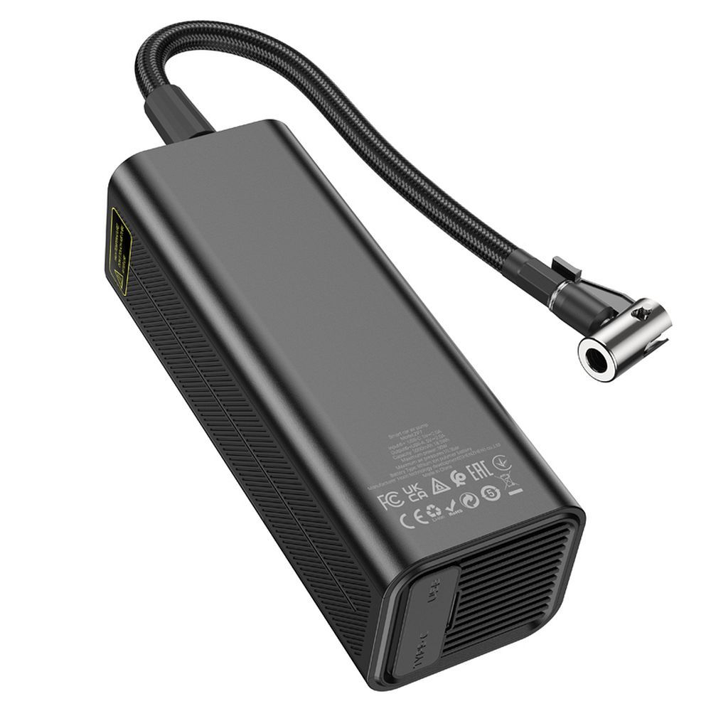 Compresor portabil fără fir Hoco ZP7, 5000mAh, Negru [4]