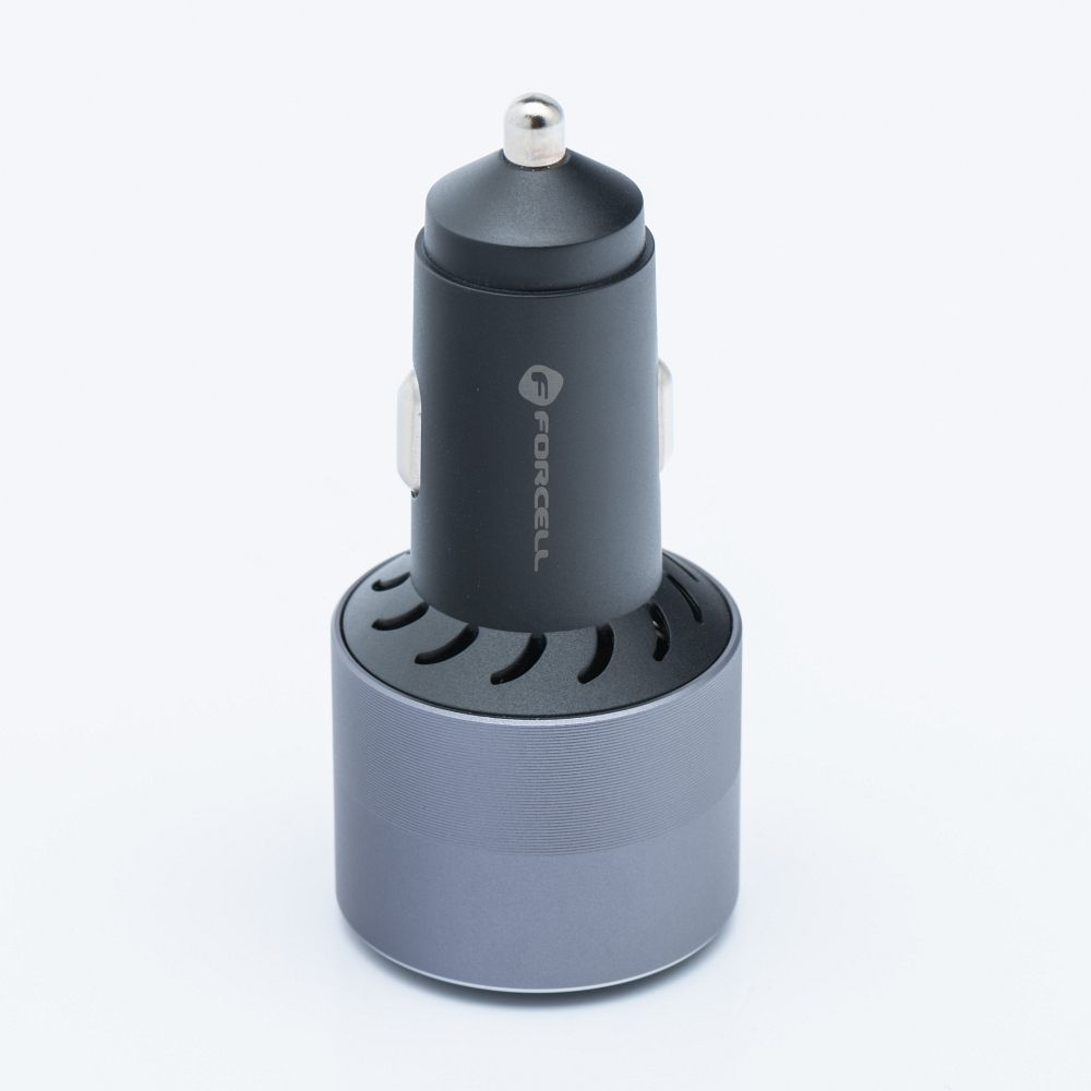 Forcell F-Energy Alu Car Charger - Încărcător Auto 2 x Type-C + USB-A, PD QC4.0, SFC 20W 3A 85W, Gri [2]