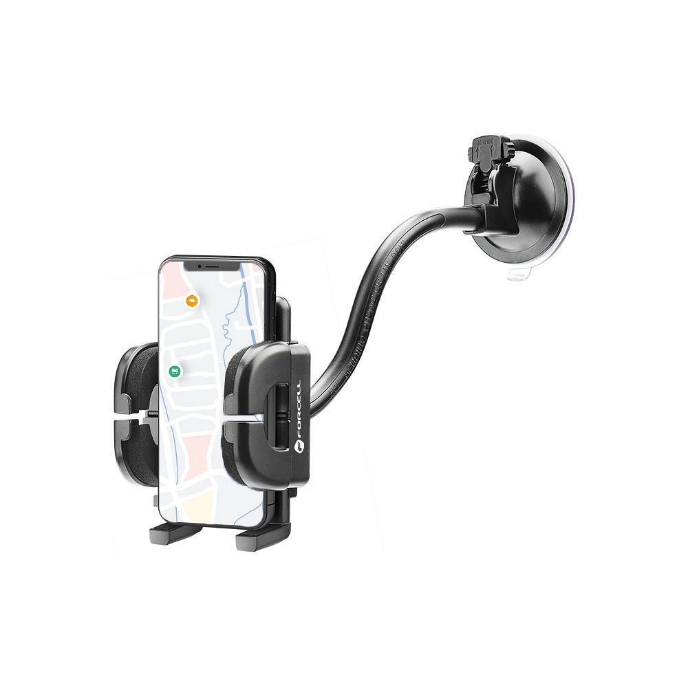 Forcell F-Grip Regular – Suport auto universal pentru telefon, 27 cm, prindere pe parbriz, bord sau grilă, negru [5]