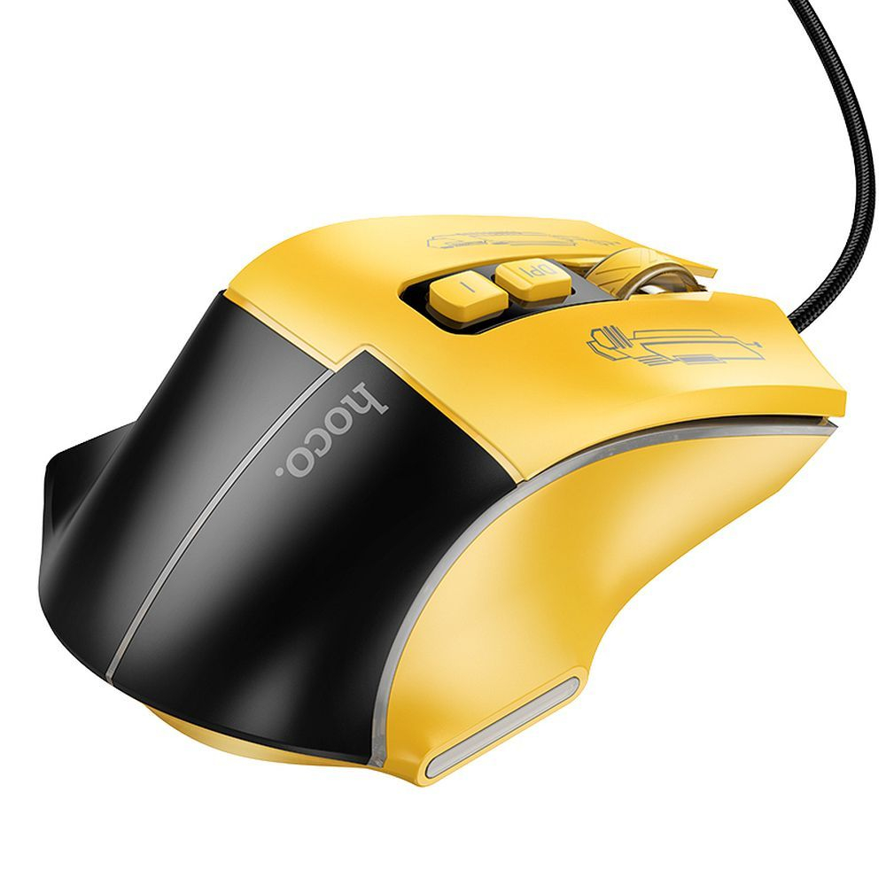 Hoco GM31 - Mouse Gaming cu Fir USB-A, 3600DPI, Negru/Galben [2]