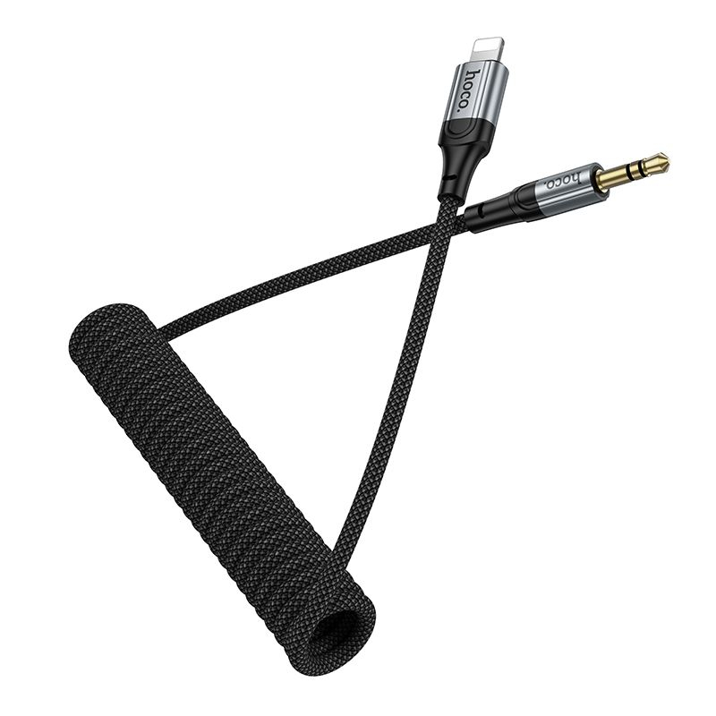 Hoco UPA33A – Cablu audio AUX Jack 3.5 mm la Lightning, 1.5 m, negru [2]