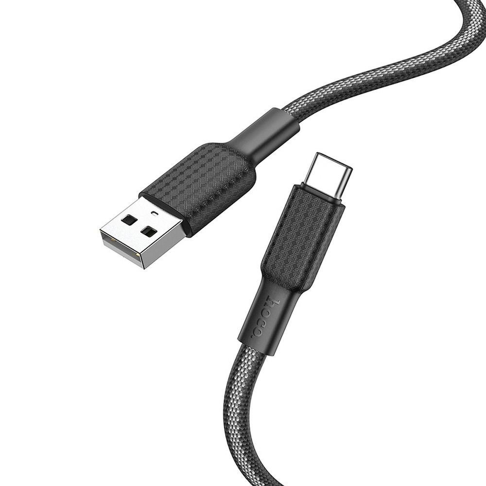 Hoco X69 - Cablu USB-A la Type-C 3A, 1m, Negru/Alb [3]
