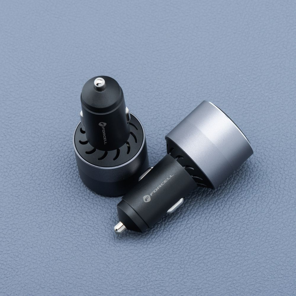 Încărcător Auto Forcell F-Energy ALU 65W, 2x USB-C + USB-A, QC 4.0/PD/SFC – Încărcare Ultra Rapidă în Mașină [3]