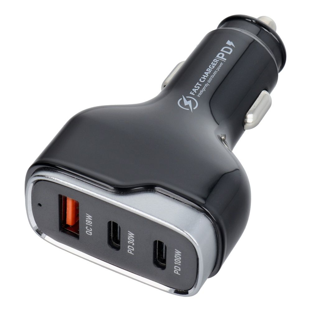 Încărcător Auto USB QC 3.0 18W + 2x Type-C PD 100W + 30W, CC53 2C1A, Total 138W [1]