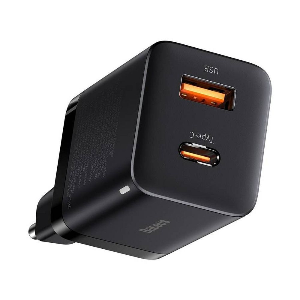 Încărcător Baseus USB-A + Type-C, PD QC3.0, 30W, CCSUPP-E02, Negru [1]