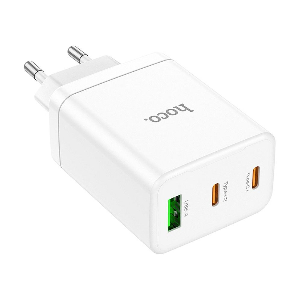 Incarcator HOCO 2 x Tip C + USB A PD QC3.0 3A 35W N33 alb [4]