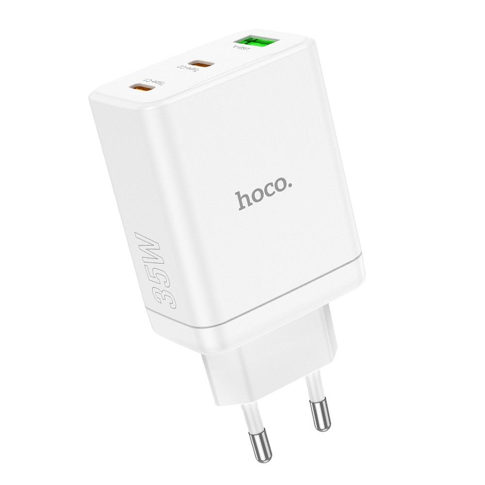Incarcator HOCO 2 x Tip C + USB A PD QC3.0 3A 35W N33 alb [3]