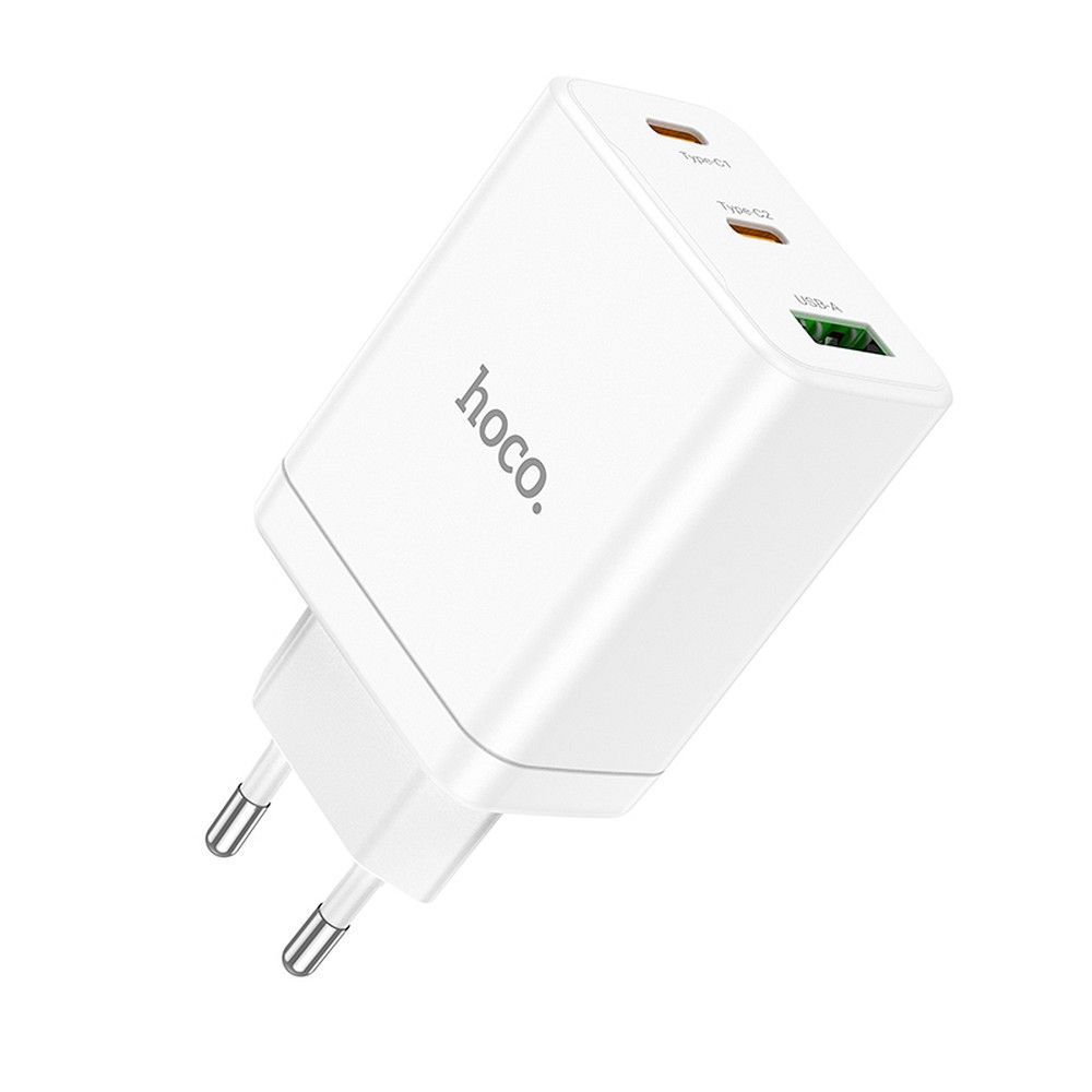 Incarcator HOCO 2 x Tip C + USB A PD QC3.0 3A 35W N33 alb [2]