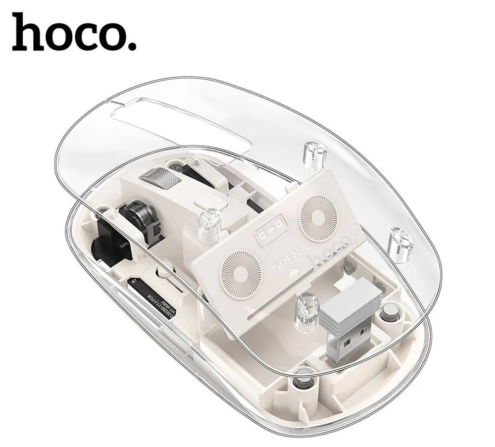 Mouse fără fir pentru computer HOCO 2,4G 1600 dpi GM29 alb spațiu [1]