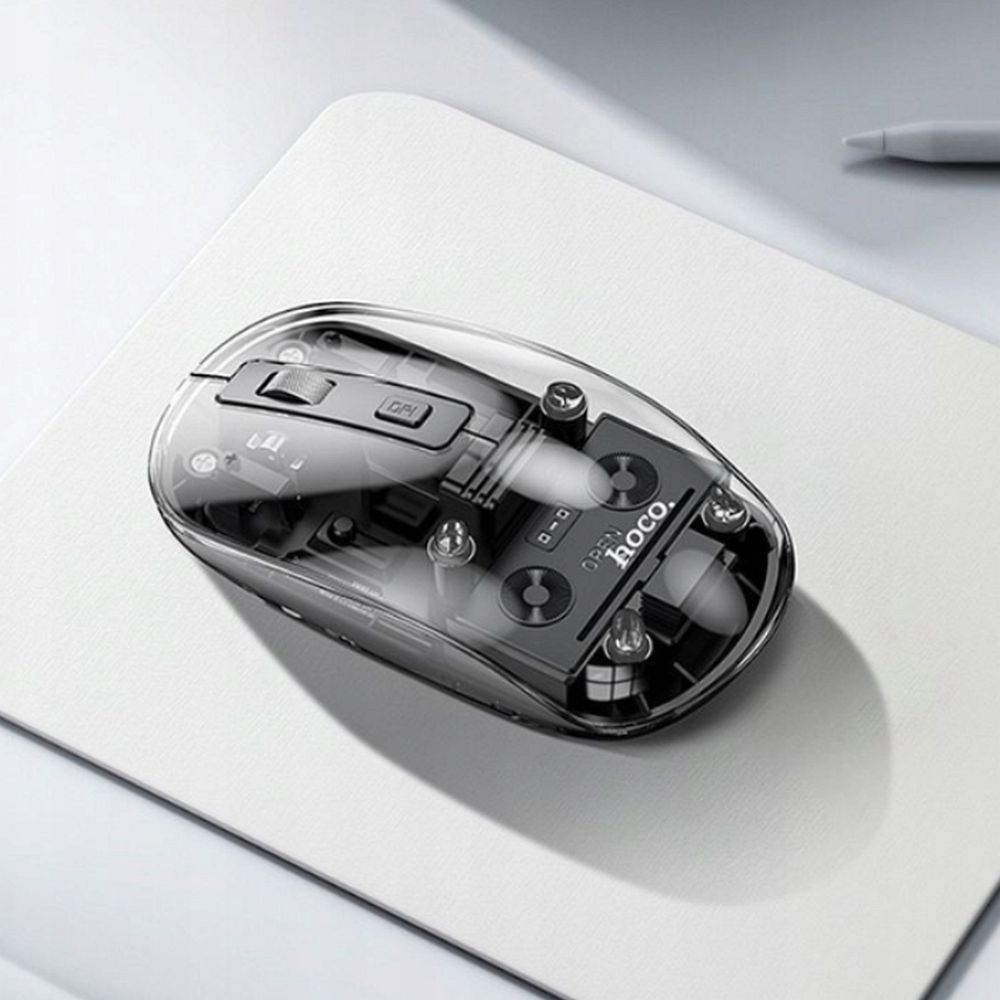 Mouse Wireless GM29 Dual Mode Bluetooth 2.4G 1600 DPI Dark Night Black [2]