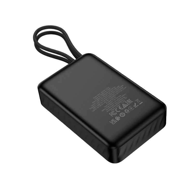 Powerbank HOCO J171A 20000mAh 22.5W PD QC cu Cabluri Incorporate USB-C + Lightning Black [1]