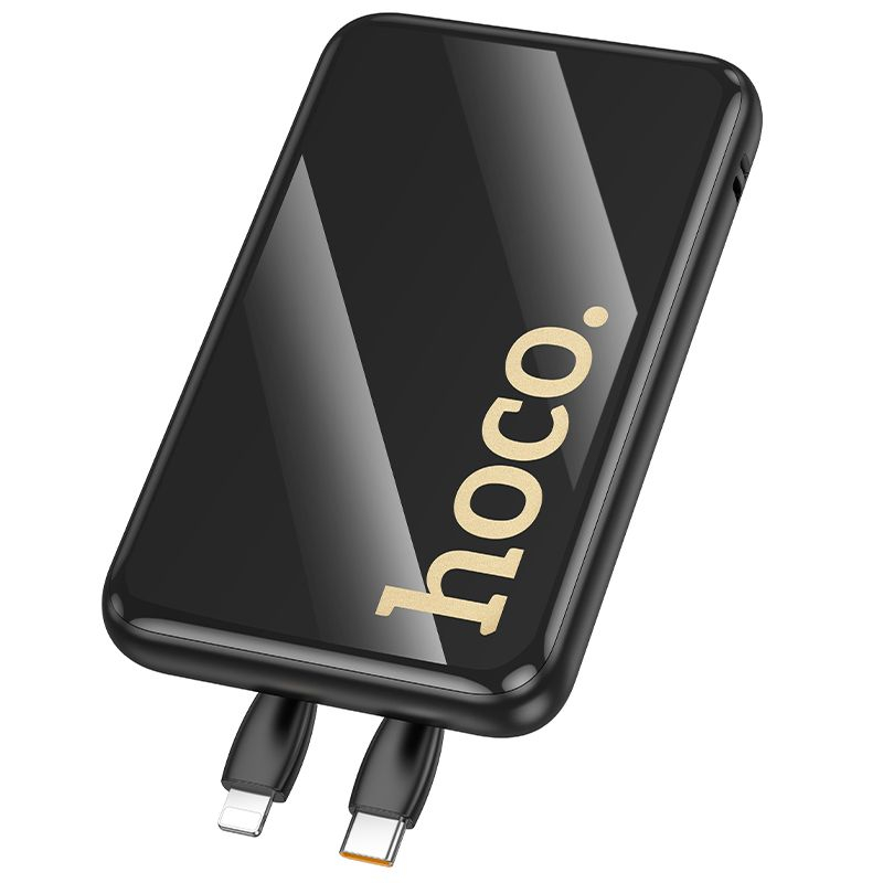 Powerbank HOCO Q37 10000mAh 22.5W PD QC cu Cabluri Incorporate USB-C + Lightning Black [2]