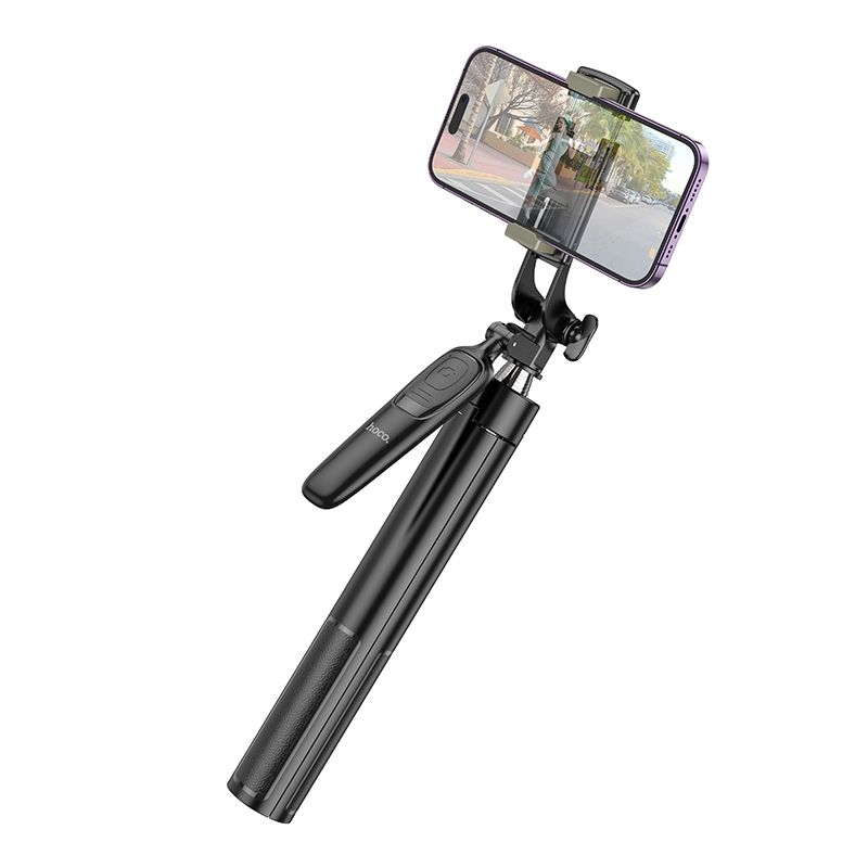 Selfie Stick Tripod Hoco K19 cu Telecomandă Bluetooth, Negru [4]