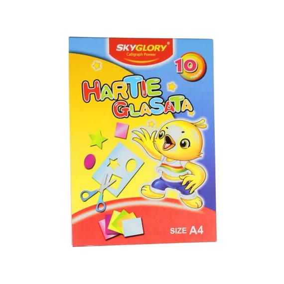 Set 10 Hârtie Glasse Colorată Skyglory – Perfectă pentru Proiecte Creative [1]