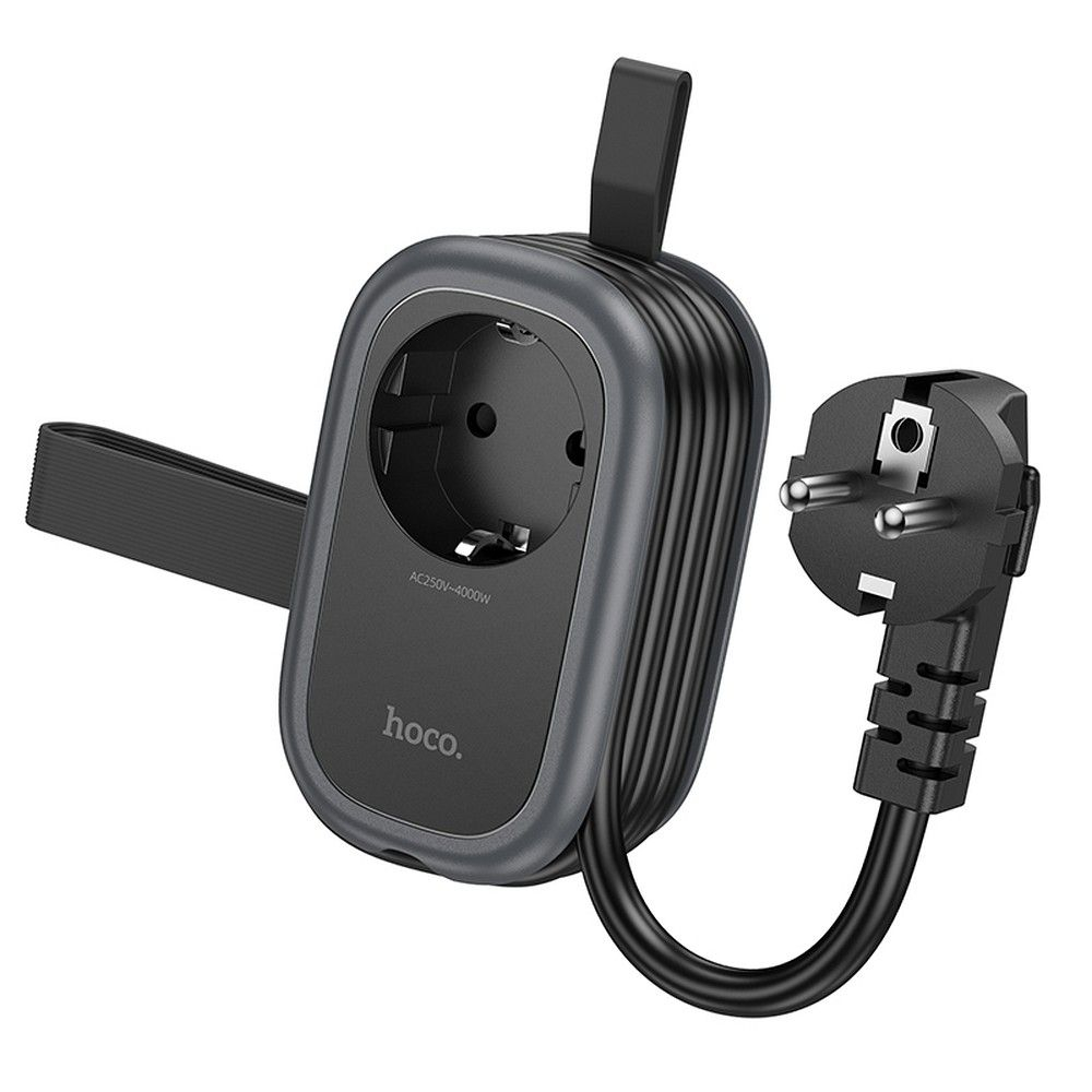 Prelungitor Multifuncțional Hoco, 1 Priză + 2 x USB-A + Type-C, 4000W, PD QC 3A 20W [0]