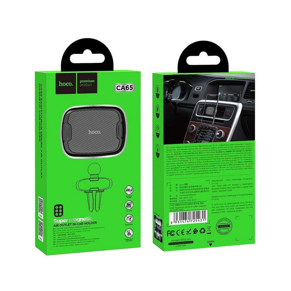 Suport auto HOCO magnetic pentru aerisire CA65 negru [4]