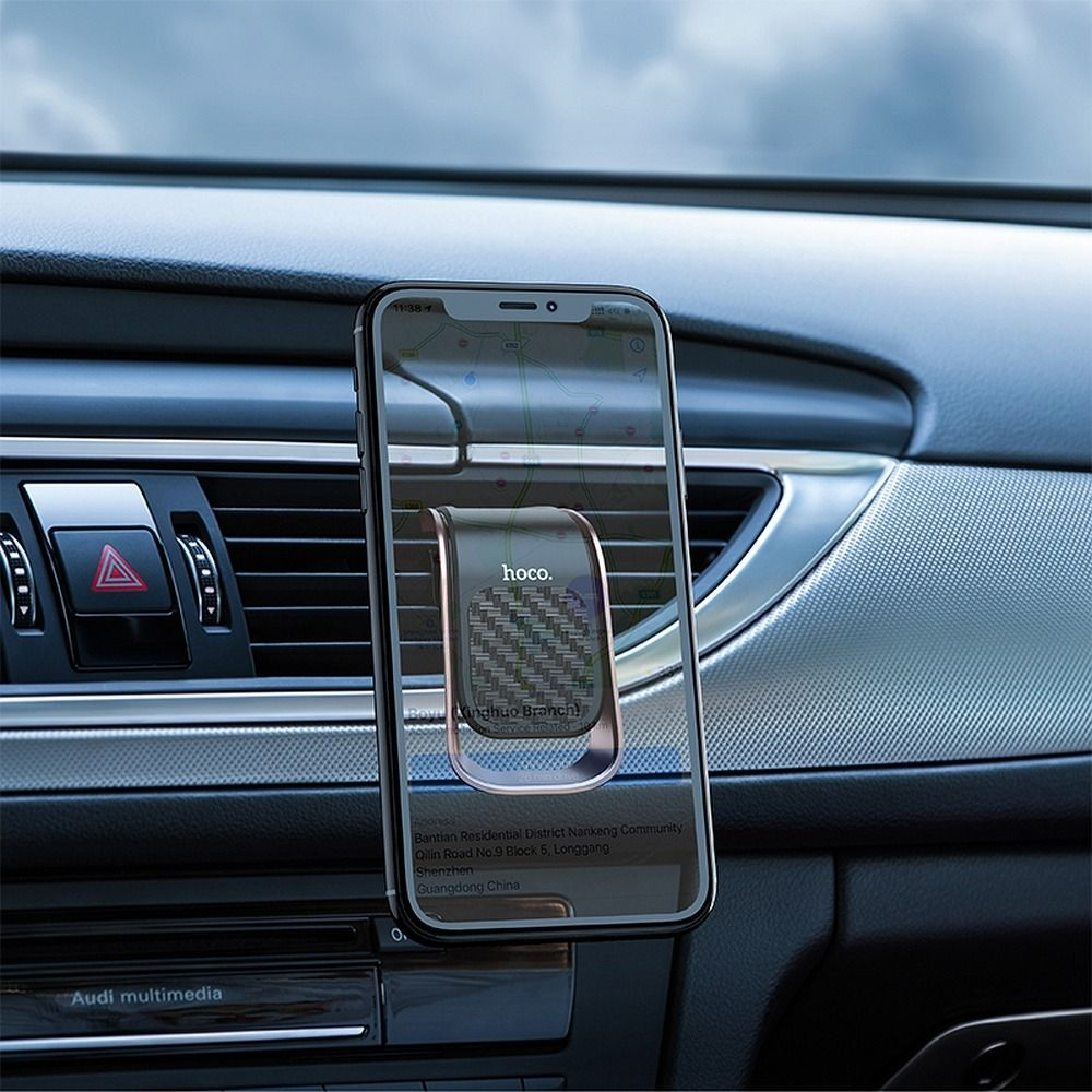 Suport Auto Magnetic Hoco pentru Grilajul de Ventilație, CA74, Negru-Gri Metalic [2]