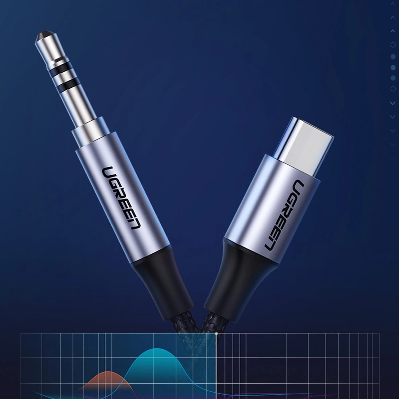 UGREEN cablu audio Type-C la AUX 3.5mm, 1m, negru (model AV143 / 30633) [2]