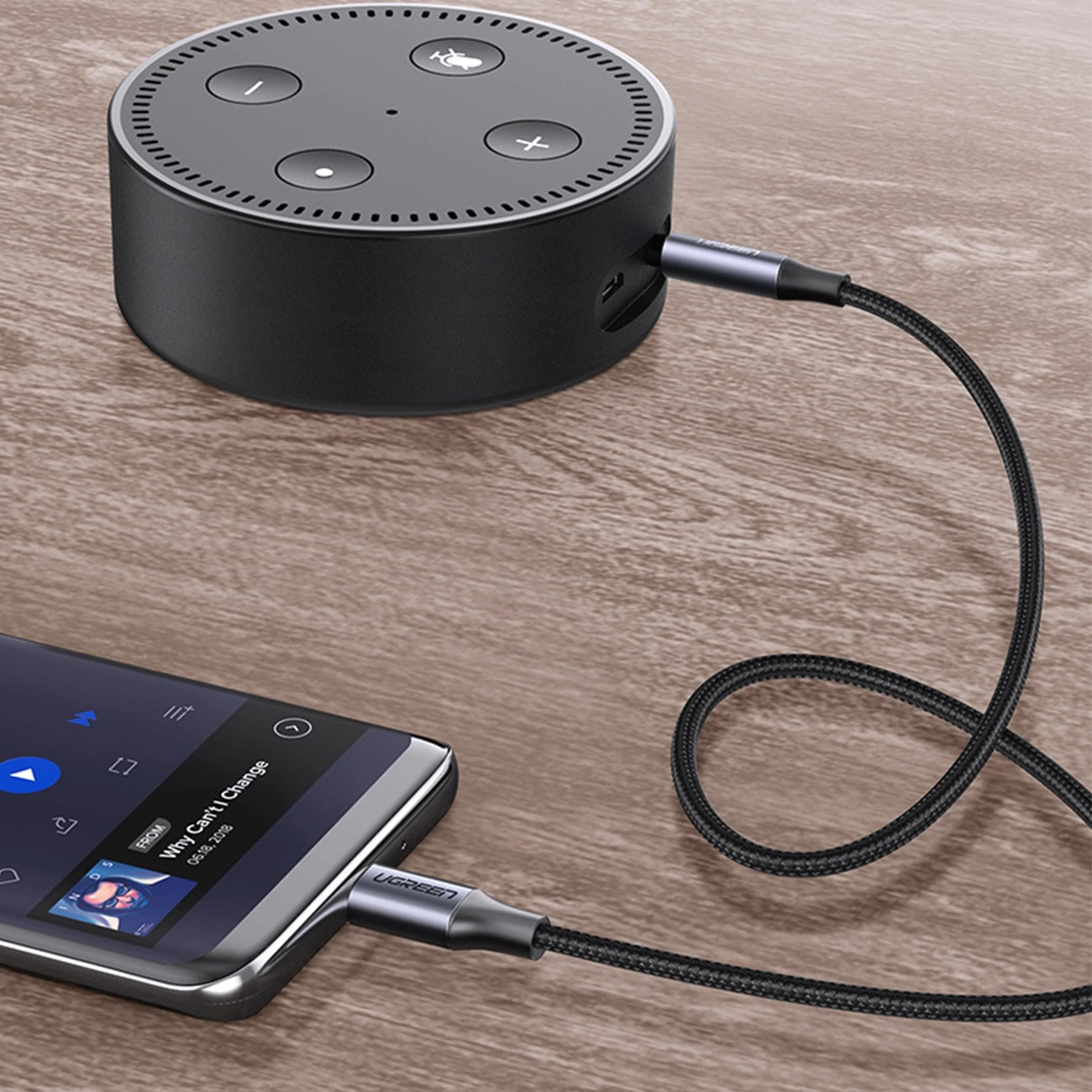 UGREEN cablu audio Type-C la AUX 3.5mm, 1m, negru (model AV143 / 30633) [3]