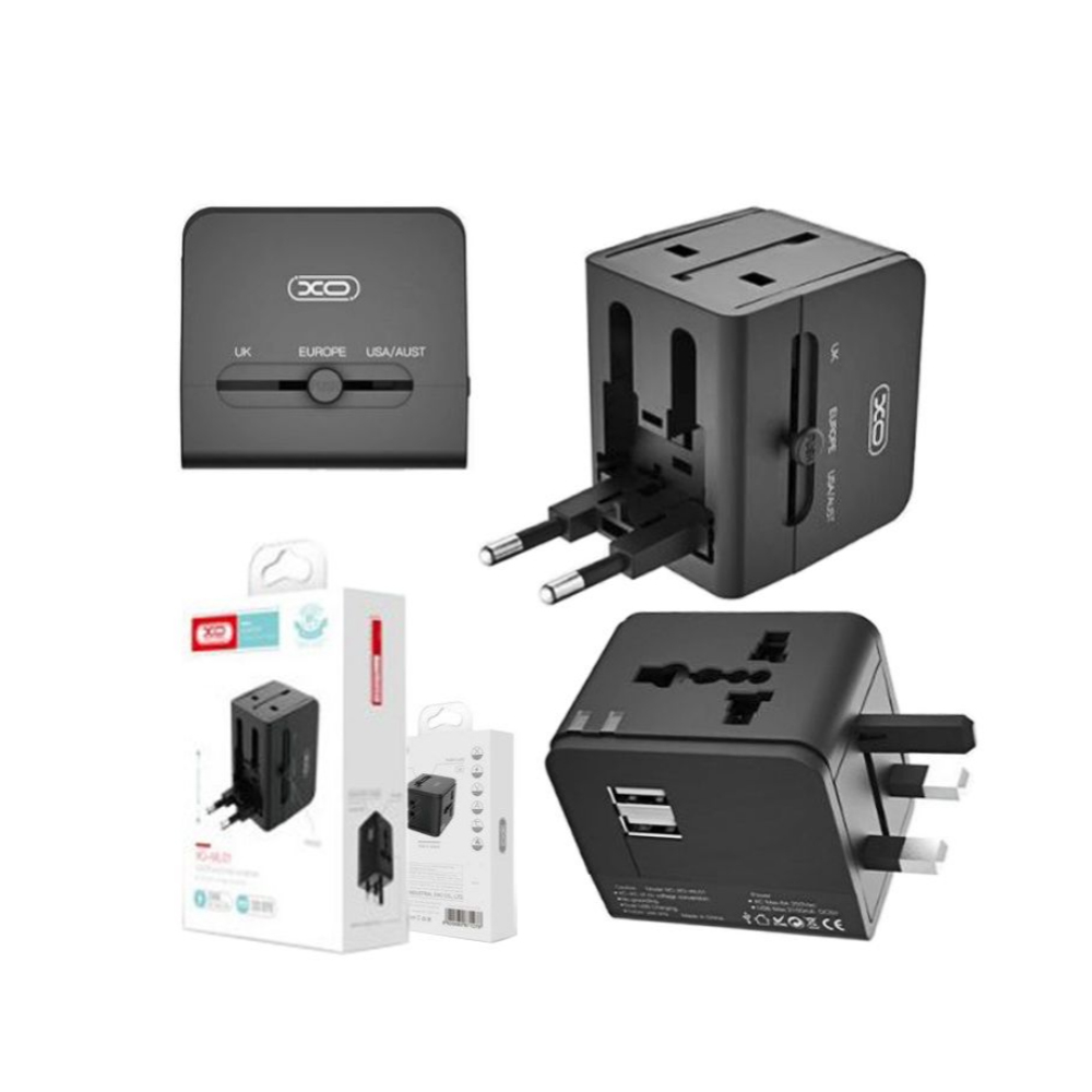 XO adaptor de călătorie multifuncțional 6A, negru (model WL01) [4]