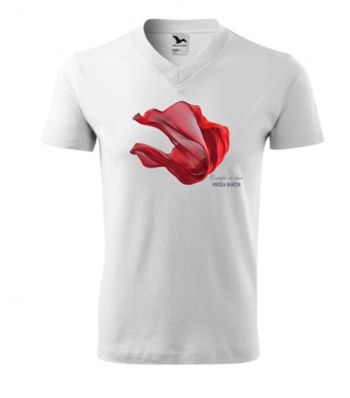 Pentru EA - Tricou alb - Unisex - Esarfa in dar