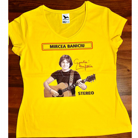 Pentru EA - Tricou galben - dama - V-neck - M, L, XL - editie limitata