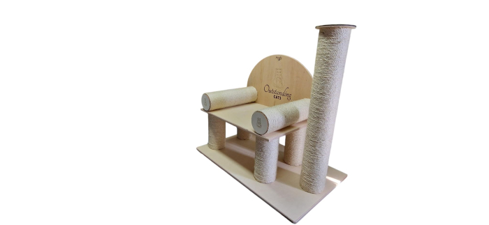 CANAPEA PISICI, RELAX BY OUTSTANDING CATS - 50X80X80 CM, BRATE CU SISAL, STALP VERTICAL CU SISAL [2]