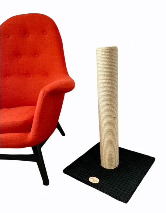 STALP CU SISAL NATURAL, 45 X 45 X 75, NEGRU [3]