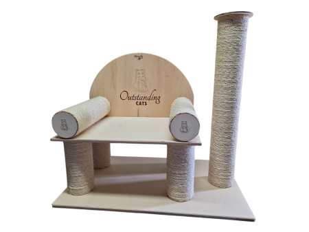 CANAPEA PISICI, RELAX BY OUTSTANDING CATS - 50X80X80 CM, BRATE CU SISAL, STALP VERTICAL CU SISAL [0]