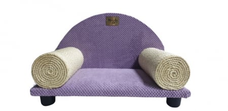 PENTRU PISICI - CANAPEA PISICI, 30 X 50 X 36 CM, LILA, BRATE CU SISAL NATURAL