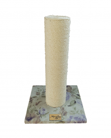 PENTRU PISICI - STALP CU SISAL NATURAL, 30 X 30 X 45, VERDE, IMPRIMEU CU TRANDAFIRI