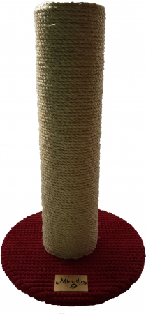 PENTRU PISICI - STALP CU SISAL NATURAL, 30 X 45 CM, BAZA ROTUNDA, ROSU