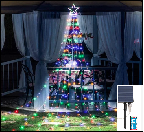 Instalatie solara tree Dazler multicolor 350 led , 3,5m panou solar acumulator litium 3.7v [1]