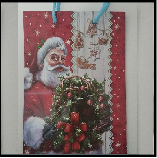 Pungă pentru  cadouri model Crăciun mici 18x10x23 cm , din hârtie plastifiată [3]