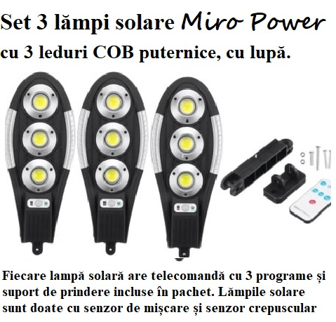 Set 3 lampi solare cu lupa Miro POwer [1]