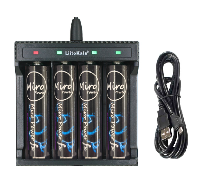 Set 6 baterii Li-ion Miro Power 18650 2000 mAh 3.7v + incarcator Liitokala L4 [2]